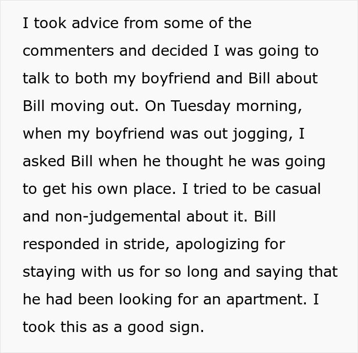 Woman Upset BF’s Friend Won’t Move Out After Finding A Job, Learns The Truth About Their Relationship Woman Upset BF’s Friend Won’t Move Out After Finding A Job, Learns The Truth About Their Relationship