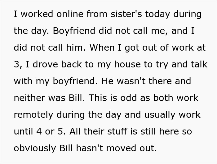Woman Upset BF’s Friend Won’t Move Out After Finding A Job, Learns The Truth About Their Relationship Woman Upset BF’s Friend Won’t Move Out After Finding A Job, Learns The Truth About Their Relationship