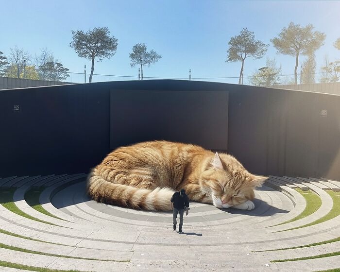 This Artist Reimagines A World Inhabited By Giant Cats (26 New Pics)
