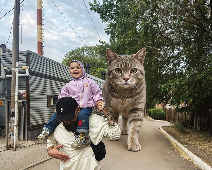 This Artist Reimagines A World Inhabited By Giant Cats (26 New Pics)