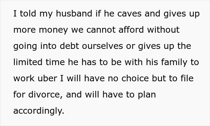 Woman Threatens Divorce If Husband Financially Contributes To His Mother’s Care: “Told Him That Is Nuts” Woman Threatens Divorce If Husband Financially Contributes To His Mother’s Care: “Told Him That Is Nuts”