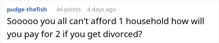 Woman Threatens Divorce If Husband Financially Contributes To His Mother’s Care: “Told Him That Is Nuts” Woman Threatens Divorce If Husband Financially Contributes To His Mother’s Care: “Told Him That Is Nuts”