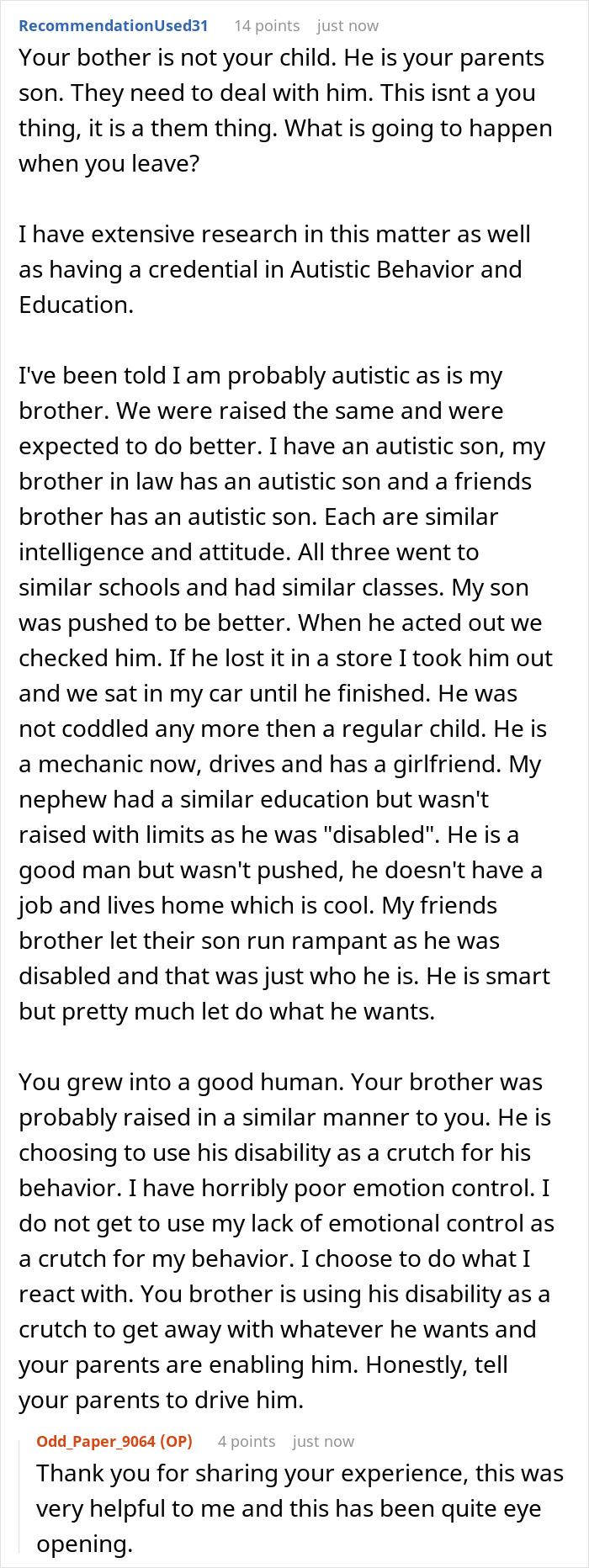 Guy Spends Years Driving Autistic Brother Everywhere, Hits His Limit When Gratitude Never Comes