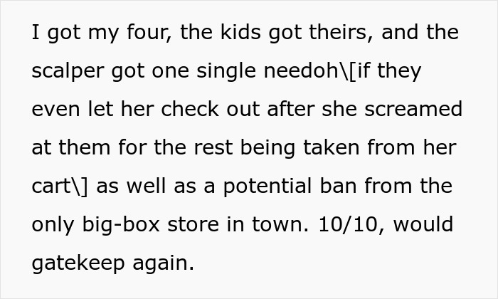 Scalper Tries To Cuss Out Lady For Taking Her Bulk Items, Gets Banned From Store And Taken By Police