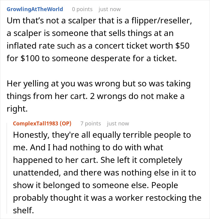 Scalper Tries To Cuss Out Lady For Taking Her Bulk Items, Gets Banned From Store And Taken By Police