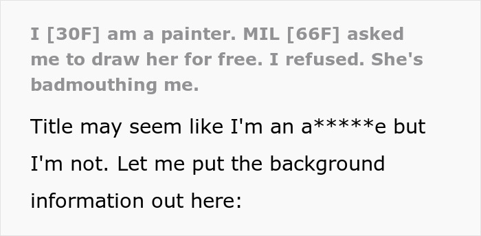 MIL Demands Free Painting From Woman She Constantly Made Fun Of: “It’s Not A Serious Job”