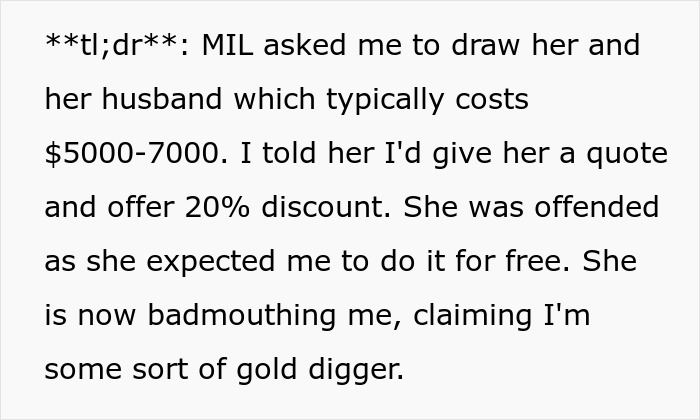 MIL Demands Free Painting From Woman She Constantly Made Fun Of: “It’s Not A Serious Job”