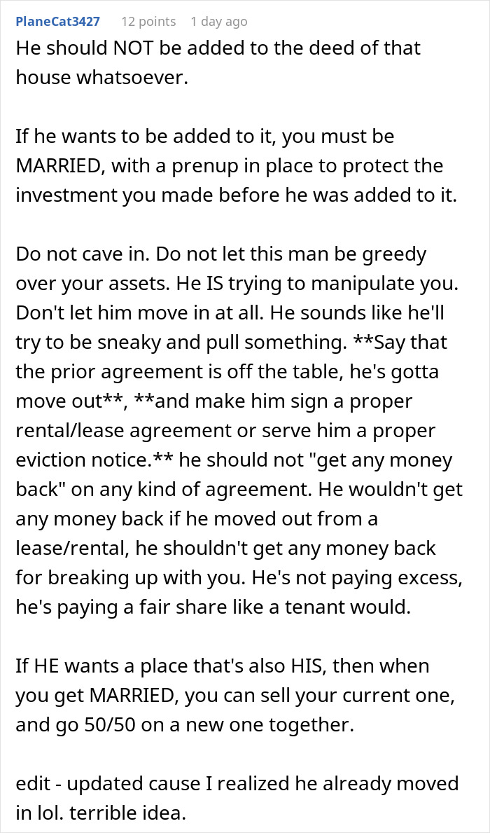 Woman Invests Life Savings Into Buying A House, BF Pays Rent But Expects Ownership