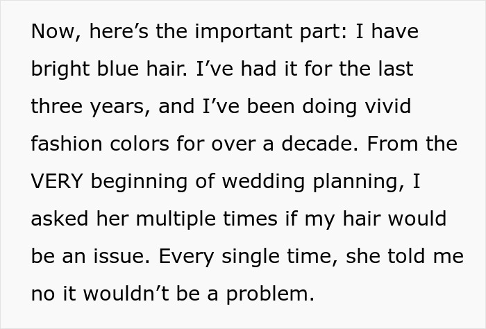 Man Of Honor Told To Change His Blue Hair For Wedding, Bride Uncovers Mom’s Meddling Just In Time