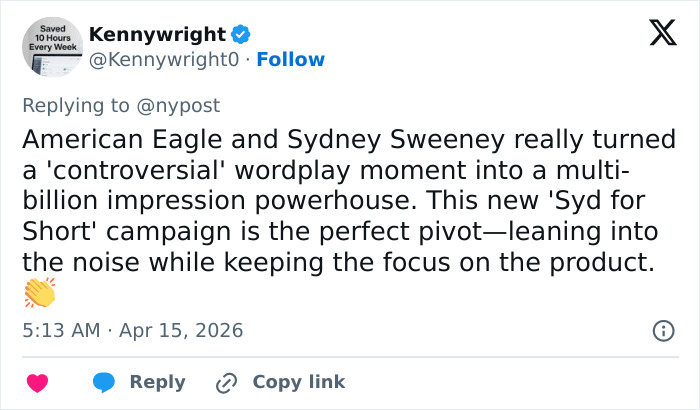 Sydney Sweeney Boldly Rejoins American Eagle, Sends Brutal Message To Haters After ‘Great Jeans’ Scandal Sydney Sweeney Boldly Rejoins American Eagle, Sends Brutal Message To Haters After ‘Great Jeans’ Scandal