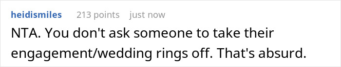 Woman Refuses To Remove Engagement Ring For Friend&rsquo;s Wedding, Drama Follows