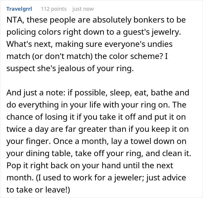 Woman Refuses To Remove Engagement Ring For Friend&rsquo;s Wedding, Drama Follows