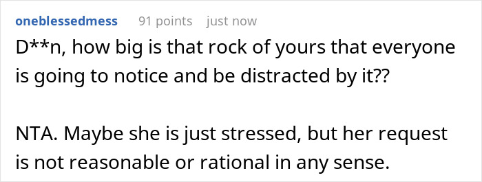 Woman Refuses To Remove Engagement Ring For Friend&rsquo;s Wedding, Drama Follows