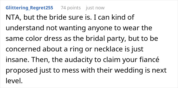 Woman Refuses To Remove Engagement Ring For Friend&rsquo;s Wedding, Drama Follows