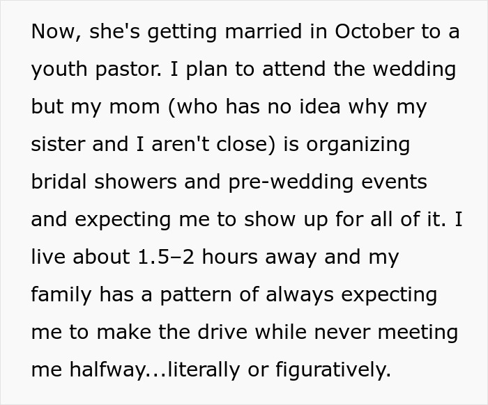 Lady Hooks Up With Sis’ BF And Blames Her For It, Fam Still Wants Her To Show Up At The Wedding Lady Hooks Up With Sis’ BF And Blames Her For It, Fam Still Wants Her To Show Up At The Wedding