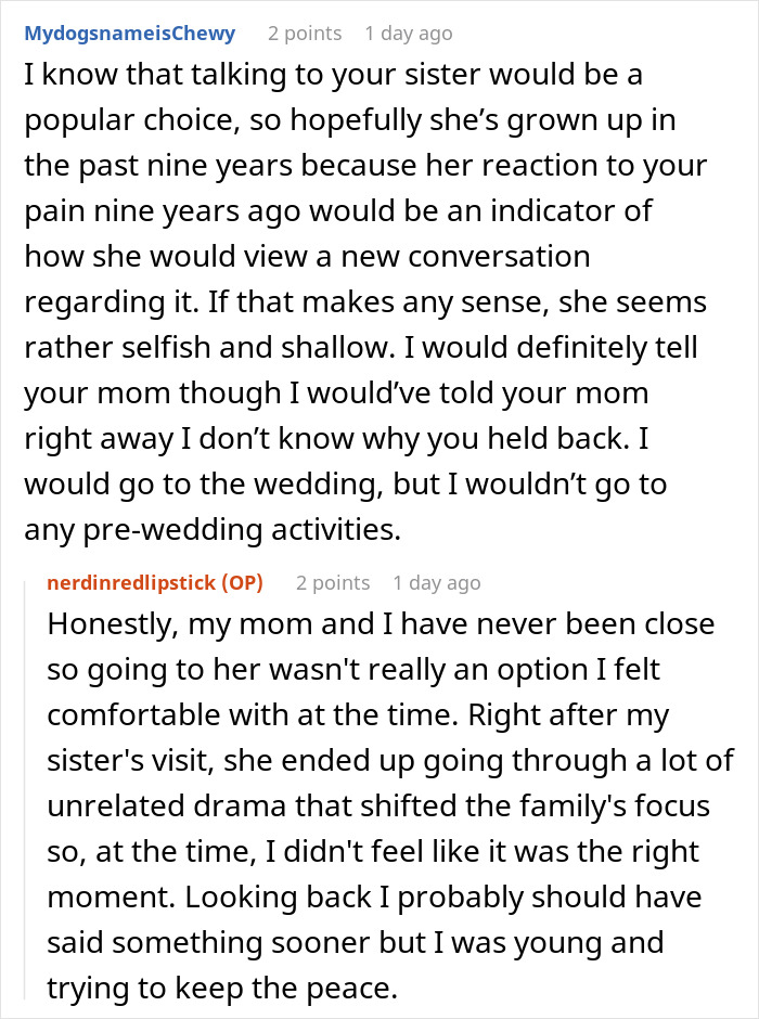 Lady Hooks Up With Sis’ BF And Blames Her For It, Fam Still Wants Her To Show Up At The Wedding Lady Hooks Up With Sis’ BF And Blames Her For It, Fam Still Wants Her To Show Up At The Wedding