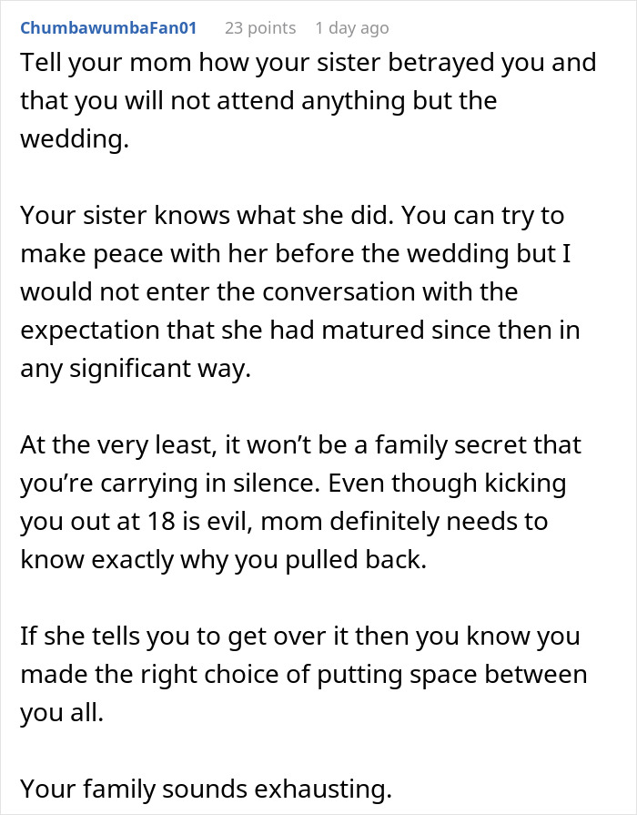 Lady Hooks Up With Sis’ BF And Blames Her For It, Fam Still Wants Her To Show Up At The Wedding Lady Hooks Up With Sis’ BF And Blames Her For It, Fam Still Wants Her To Show Up At The Wedding