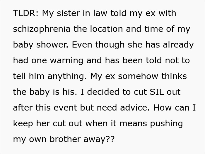 SIL Keeps Feeding Info To Unstable Ex, Pregnant Woman Cuts Her Off, The Scary Truth Comes Out SIL Keeps Feeding Info To Unstable Ex, Pregnant Woman Cuts Her Off, The Scary Truth Comes Out