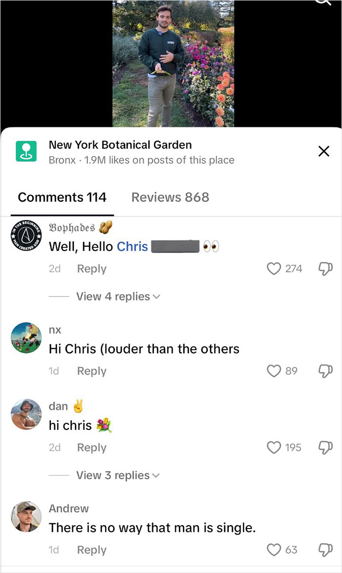Handsome New York Botanical Garden Scientist Forced To Turn Off Comments After Thirsty Fans Take It Too Far Handsome New York Botanical Garden Scientist Forced To Turn Off Comments After Thirsty Fans Take It Too Far