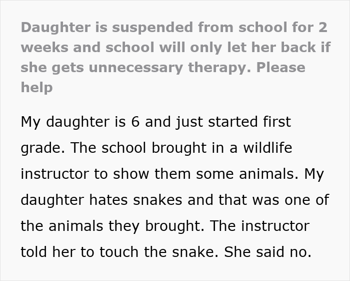 Teacher Deems 6YO Mentally Unbalanced After She Freezes In Fear Of A Snake, Mom Loses It