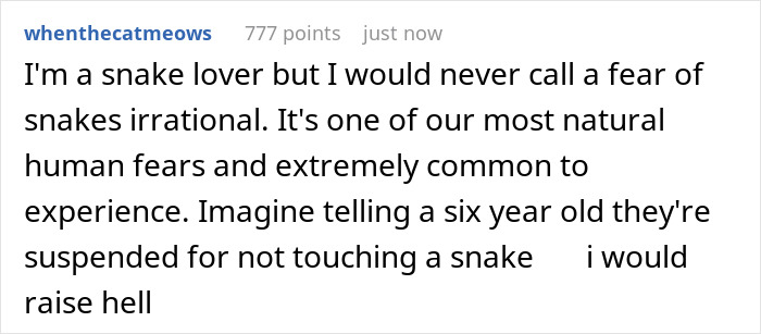 Teacher Deems 6YO Mentally Unbalanced After She Freezes In Fear Of A Snake, Mom Loses It