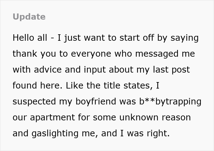 Man Starts Leaving Dangerous “Traps” For GF In Their Home, She Suspects Something Bad And Dumps Him