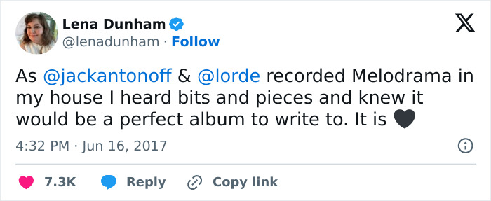 2017 Lena Dunham Tweet About Lorde And Jack Antonoff Resurfaces Amid Explosive Memoir Revelations