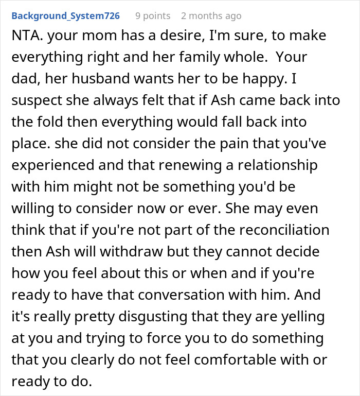 Man Refuses To Let His Estranged Brother Back Into His Life, Their Mom Tries To Force A Reunion