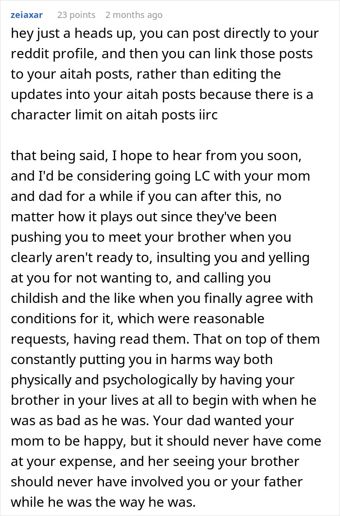 Man Refuses To Let His Estranged Brother Back Into His Life, Their Mom Tries To Force A Reunion