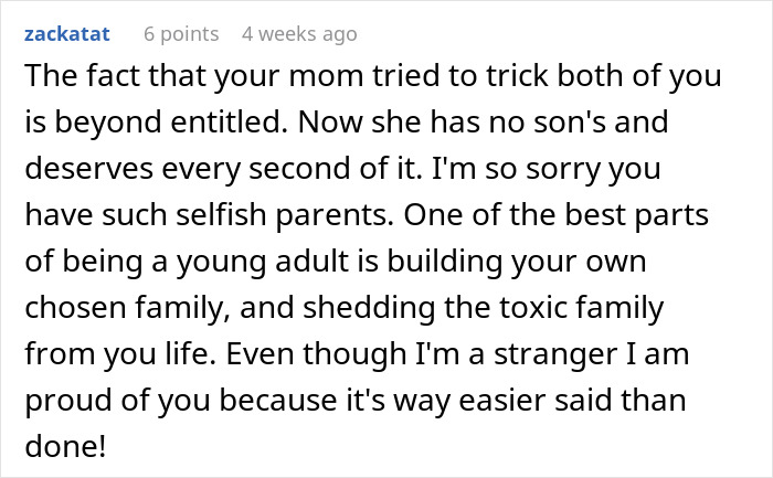 Man Refuses To Let His Estranged Brother Back Into His Life, Their Mom Tries To Force A Reunion