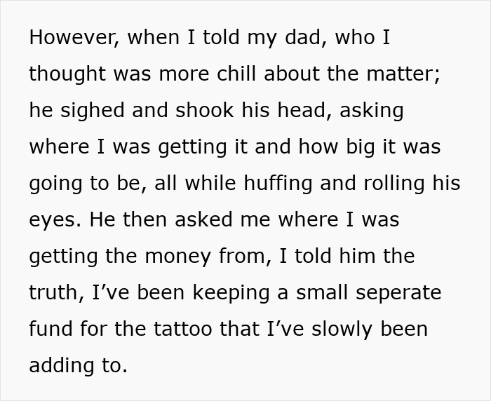 Parents Threaten 19YO Daughter For Wanting A Tattoo, Act Like She Announced A Crime Instead Of Ink