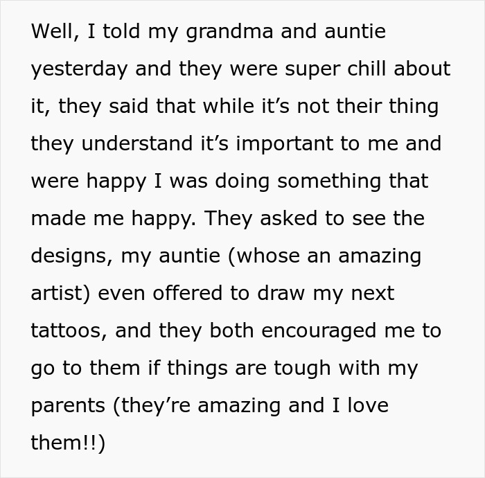 Parents Threaten 19YO Daughter For Wanting A Tattoo, Act Like She Announced A Crime Instead Of Ink