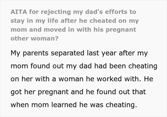 Dad Cheats And Gets Other Woman Pregnant, Acts As Victim When Teen Son Refuses To Play Happy Family