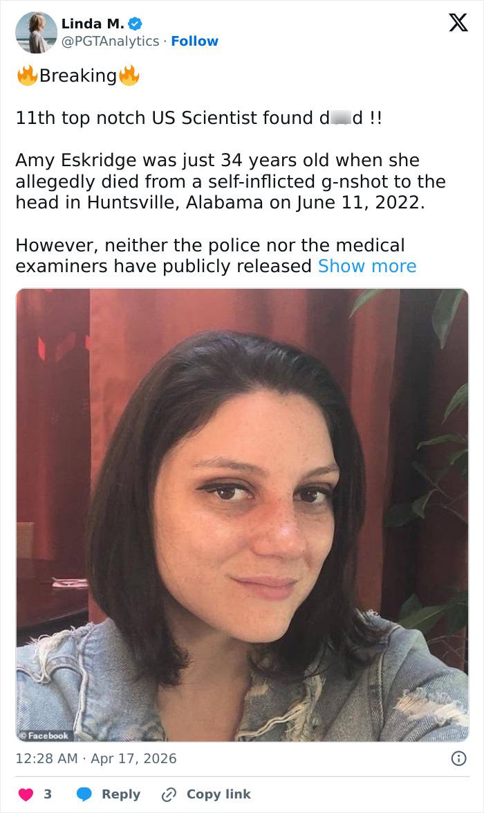 String Of Missing Or Deceased Scientists Raises Alarm As 11th Case Emerges