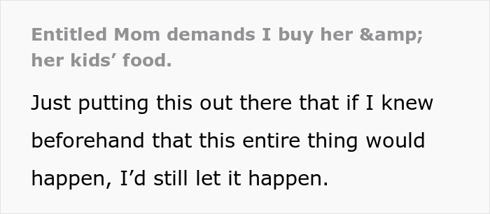 Entitled Mom Assumes Random Guy Will Just Buy Her Kids Food Because She’s A Single Mom