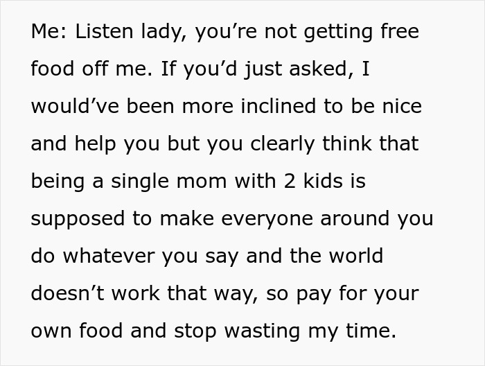 Entitled Mom Assumes Random Guy Will Just Buy Her Kids Food Because She’s A Single Mom