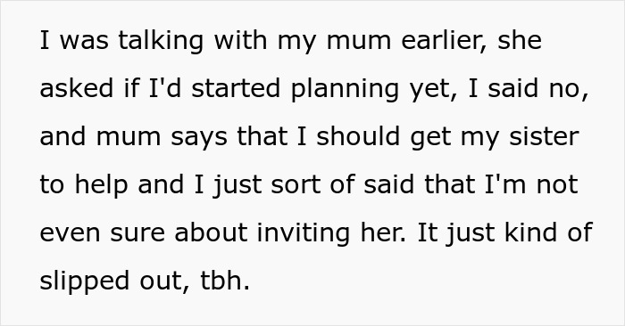 Woman Worries Sister Will Sabotage Her Wedding Because Of Past Incident, Considers Uninviting Her