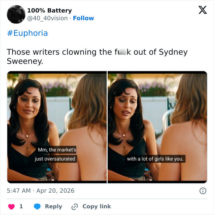 ‘Euphoria’ Backlash Grows As Sydney Sweeney Is “Degraded” In Newest Episode Of Season 3