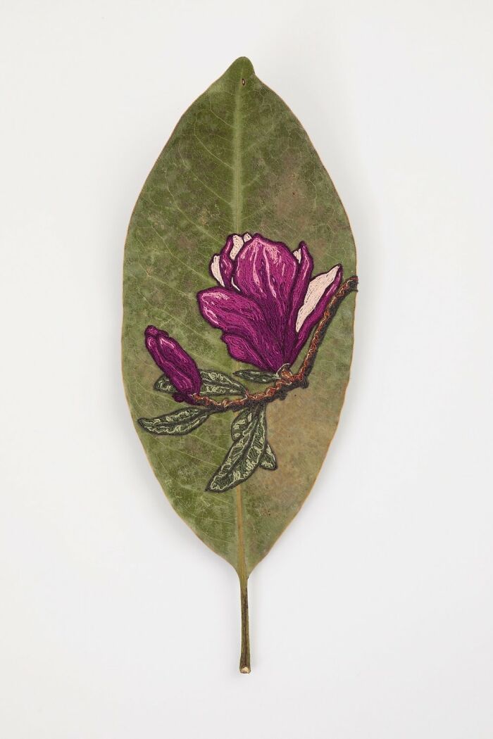 This Artist Embroiders Leaves And Plants, Turning Them Into Mesmerizing Botanical Sculptures (30 Pics)
