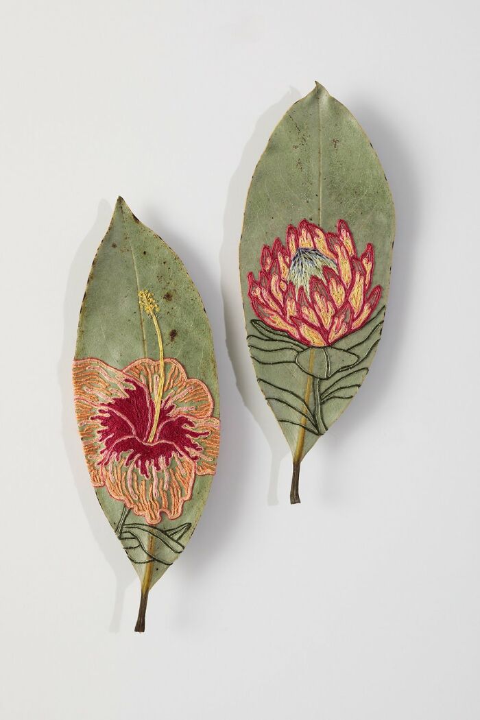 This Artist Embroiders Leaves And Plants, Turning Them Into Mesmerizing Botanical Sculptures (30 Pics)