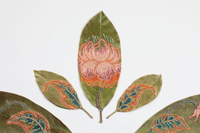 This Artist Embroiders Leaves And Plants, Turning Them Into Mesmerizing Botanical Sculptures (30 Pics)