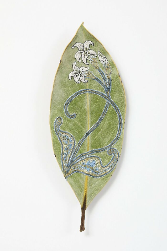 This Artist Embroiders Leaves And Plants, Turning Them Into Mesmerizing Botanical Sculptures (30 Pics)