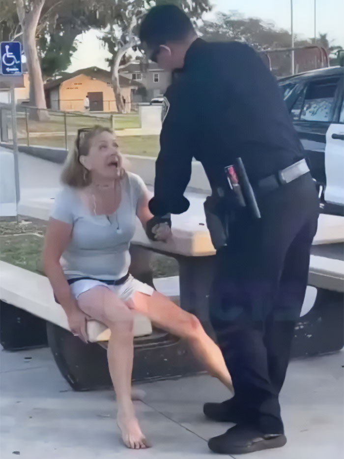 “Karen” Faces Instant Karma After Making Racist Comments To Kids Then Biting Cop