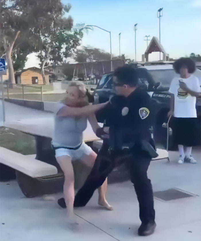 “Karen” Faces Instant Karma After Making Racist Comments To Kids Then Biting Cop