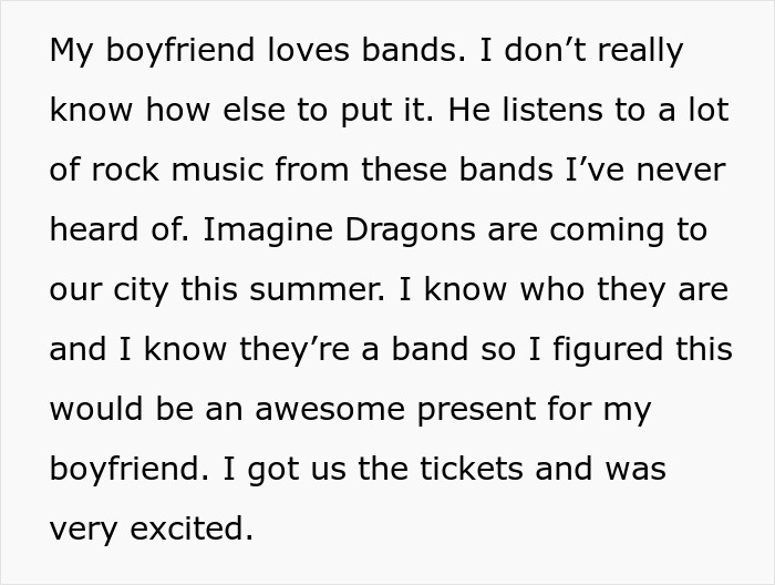 Woman Buys Concert Tickets For BF&rsquo;s Birthday Because He &ldquo;Loves Bands&rdquo;, His Reaction Makes Her Cry