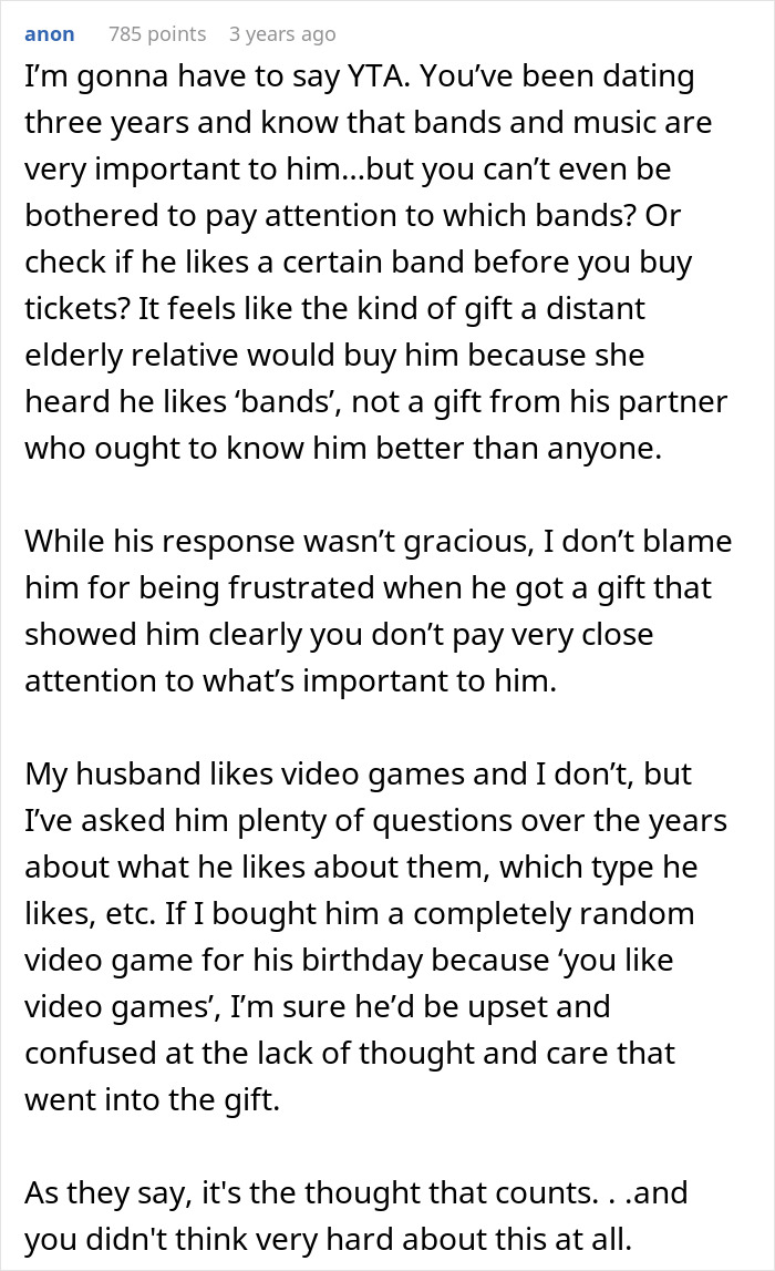 Woman Buys Concert Tickets For BF&rsquo;s Birthday Because He &ldquo;Loves Bands&rdquo;, His Reaction Makes Her Cry