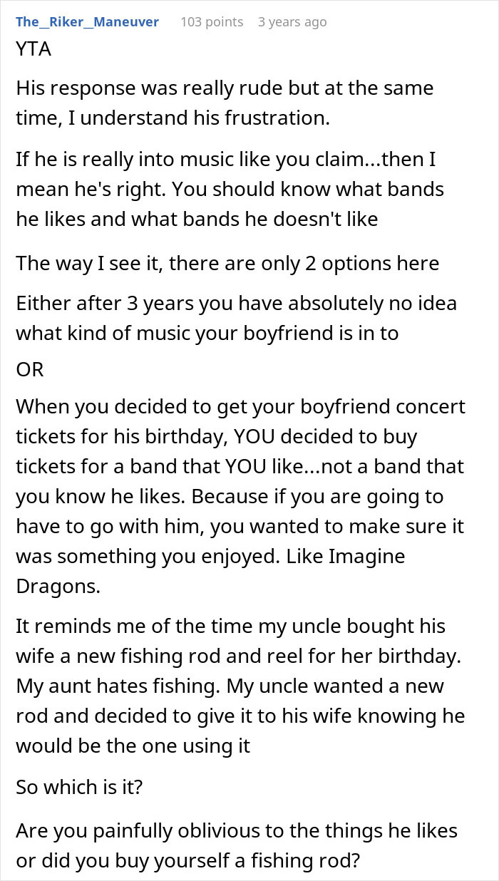 Woman Buys Concert Tickets For BF&rsquo;s Birthday Because He &ldquo;Loves Bands&rdquo;, His Reaction Makes Her Cry