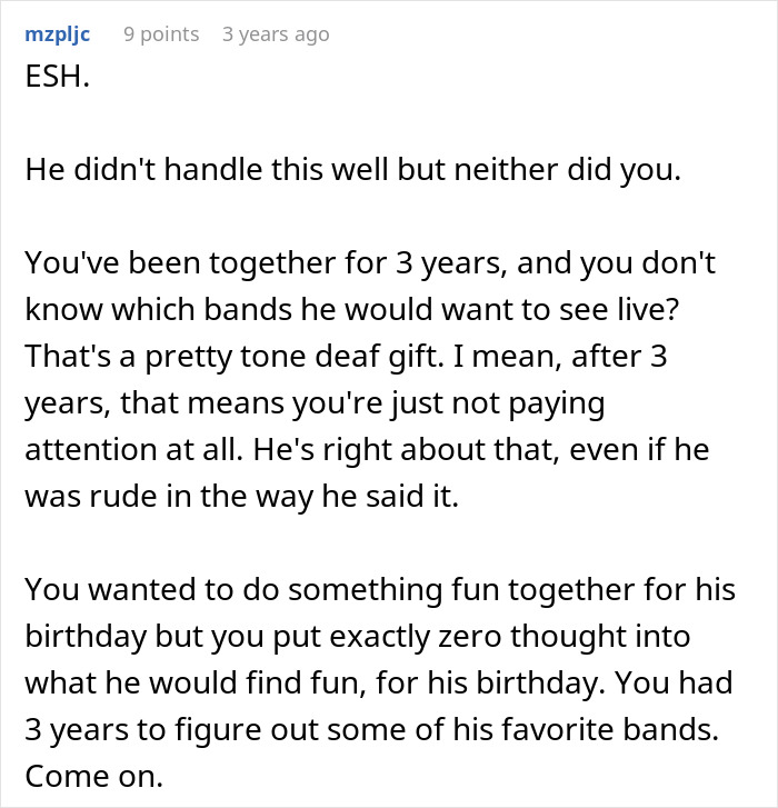 Woman Buys Concert Tickets For BF&rsquo;s Birthday Because He &ldquo;Loves Bands&rdquo;, His Reaction Makes Her Cry