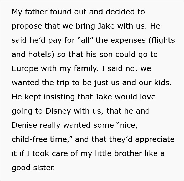 Dad Wants 35YO Daughter To Babysit 9YO Brother In France So He And Wife Can Relax Child-Free