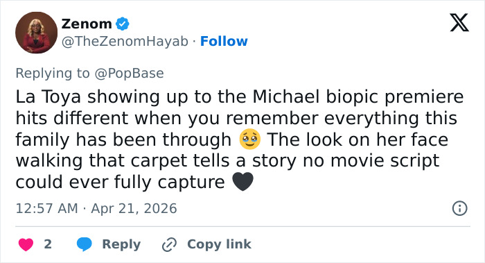 La Toya Jackson’s Transformation On Display For ‘Michael’ Premiere Weeks After Her Figure Sparked Concerns